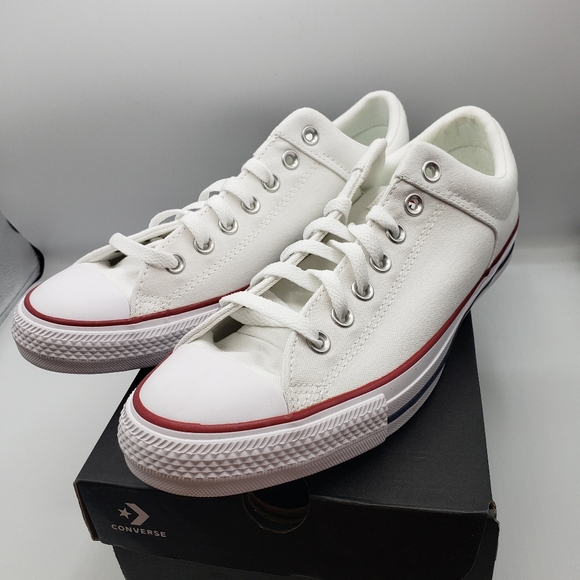 Converse all star canvas white shoes high street OX 10 mens 12 Womens